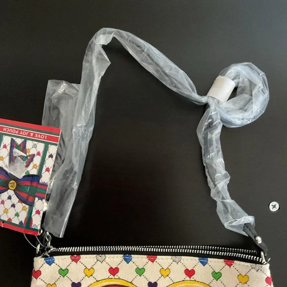 Brighton Love & Joy Pouch Crossbody Bag NWT Tom Clancy Hearts Tassel Holiday - Picture 3 of 7